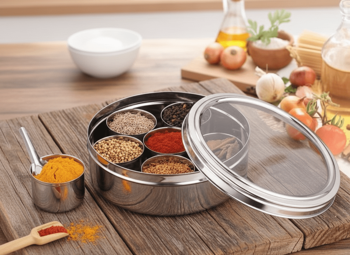 masala dabba (spice box) plain masala dabba (spice box) plain