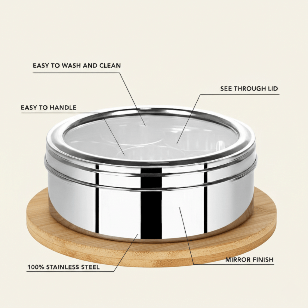 masala dabba (spice box) plain masala dabba (spice box) plain