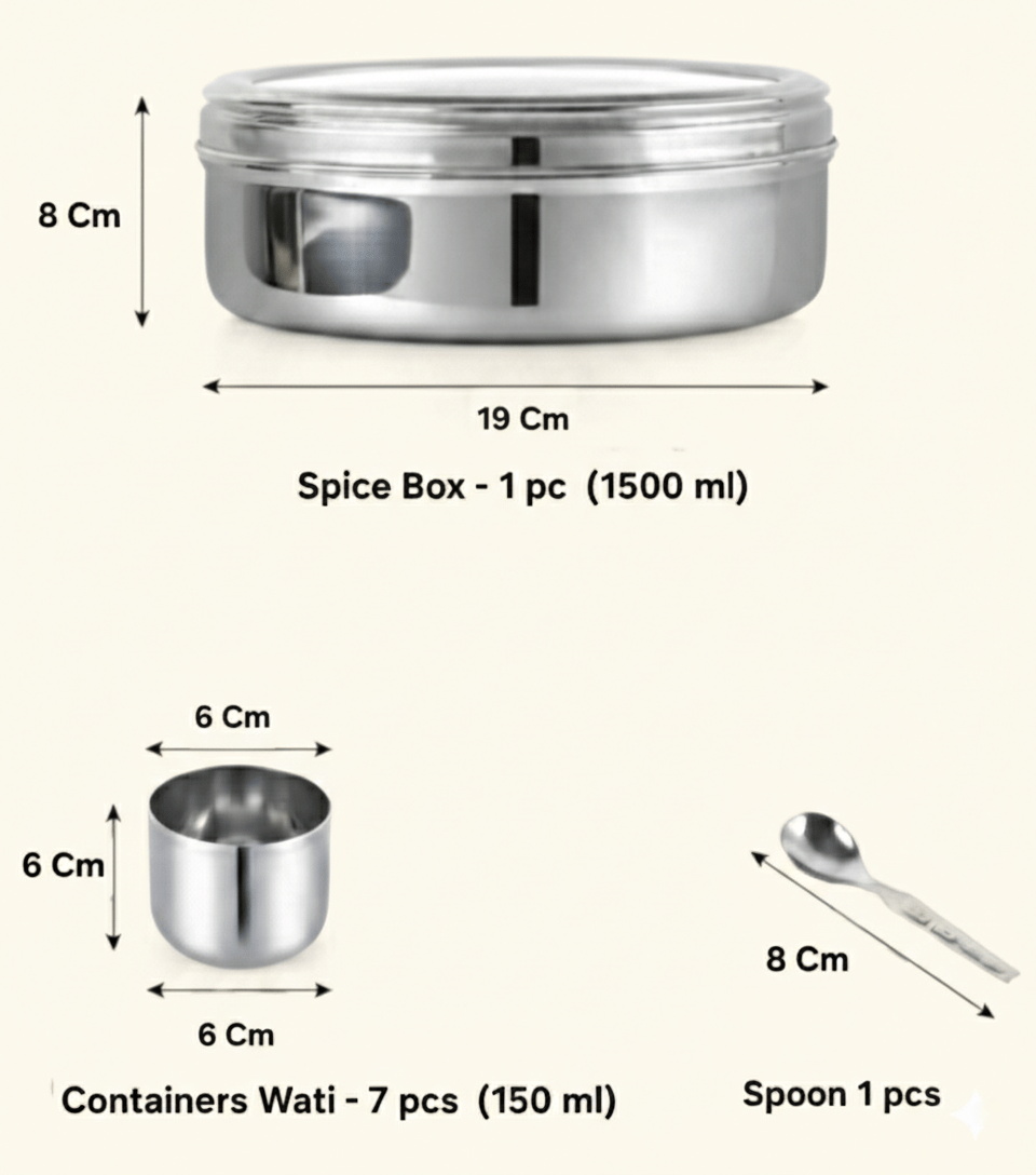 masala dabba (spice box) plain masala dabba (spice box) plain