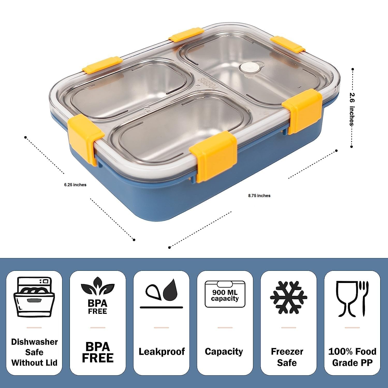 lunch box – stainless steel (blue) lunch box – stainless steel (blue)