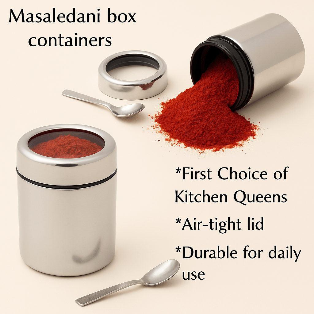4 in 1 spice box stainless steel|masala dabba steel masala box for kitchen steel 4 in 1 spice box stainless steel|masala dabba steel masala box for kitchen steel
