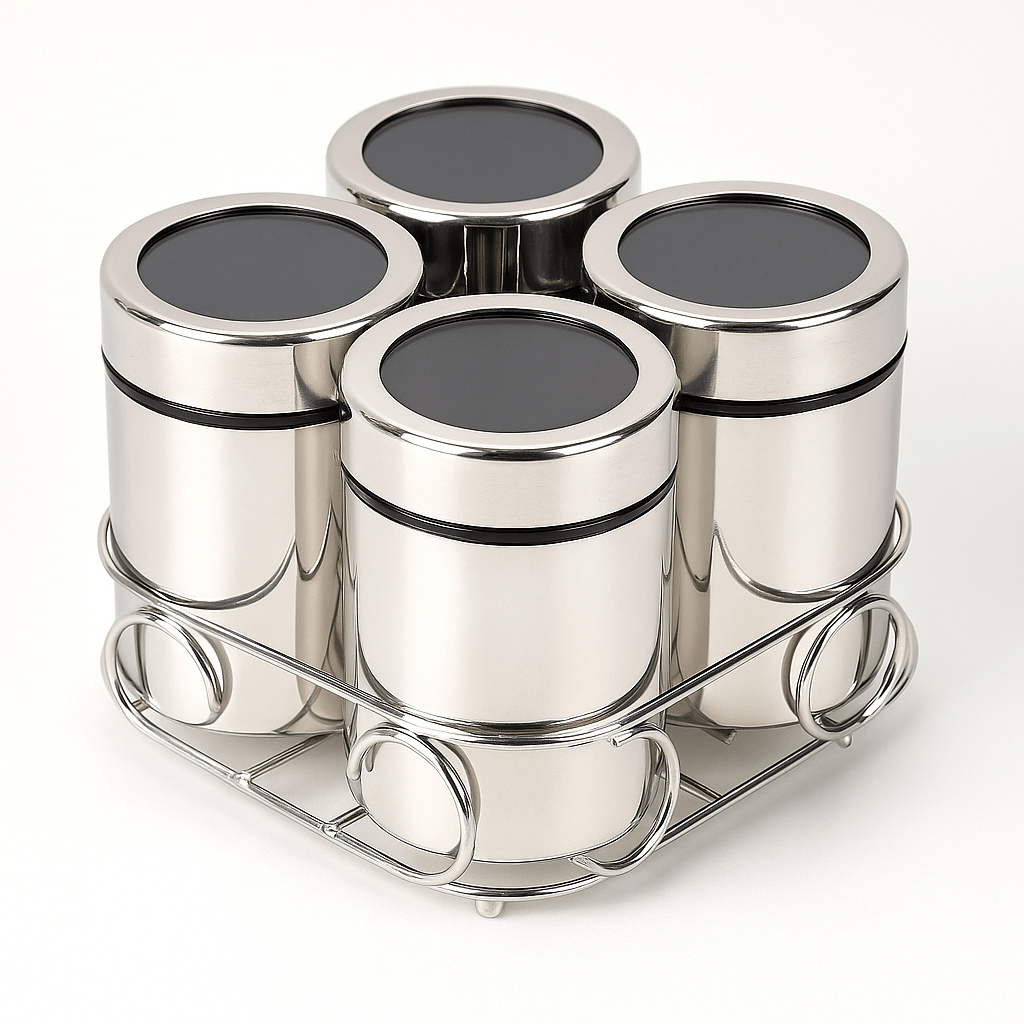 4 in 1 spice box stainless steel|masala dabba steel masala box for kitchen steel 4 in 1 spice box stainless steel|masala dabba steel masala box for kitchen steel